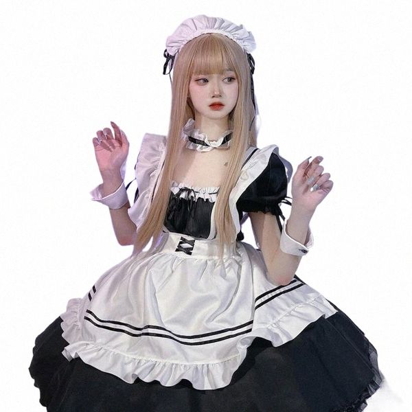 Maid Kostüme Schwarz Weiß Maid Outfit Anime Cosplay Sexy Gothic Lolitamiad Dr Kawaii Fee Uniform Plus Größe Dessous Kleidung v1lp #