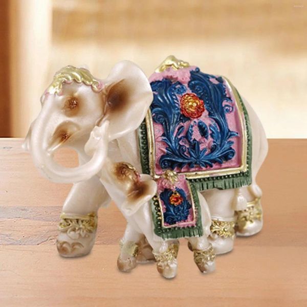 Statuette decorative in resina madre e figlio di elefante per regalo di inaugurazione della casa versatile