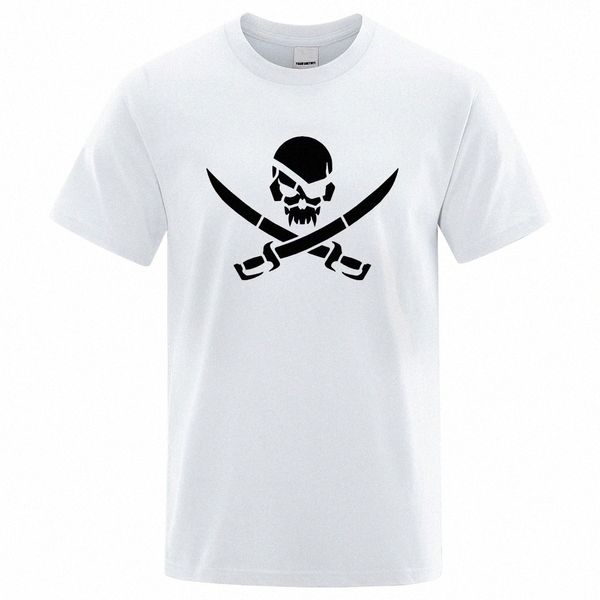 Pirate Skull Logo Divertente Stampa T-shirt Uomo Donna Tshir allentato T-shirt estiva traspirante 100% Cott Oversize Casual Tee Clothes N3LI #