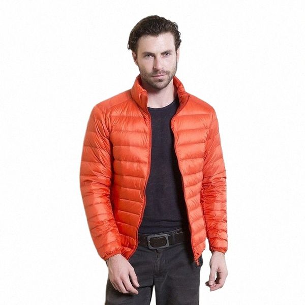 Homens de inverno Puffer Jacket Ultra Light Down Jacket Men Windbreaker Feather Jacket Homem leve portátil casaco quente C2Ez #