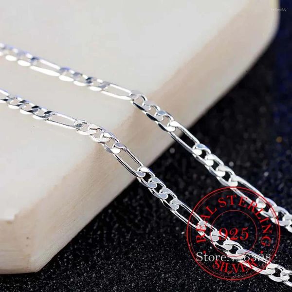 Ciondoli in argento sterling 925 16/18/20/22/24/26/28/30 pollici 2mm piatto collana a catena laterale per le donne uomo moda gioielli festa di nozze