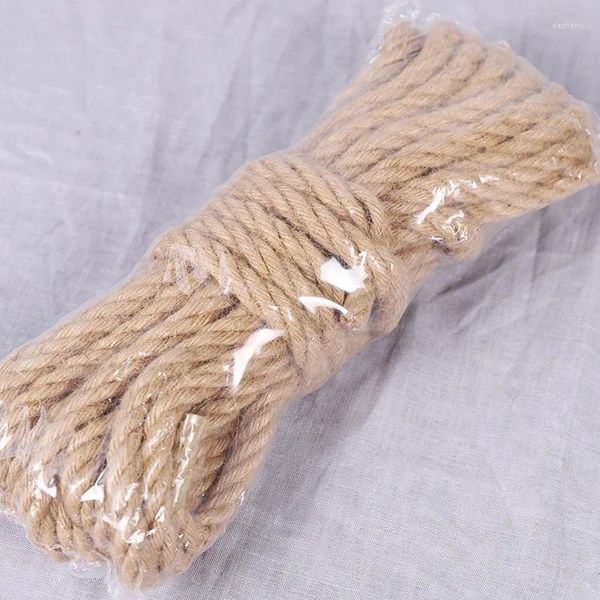 Decoração de festa 4mm corda de juta natural, corda vintage de serapilheira para artesanato diy, embrulho de presente, jardinagem, decoração de casamento 10 m/lote