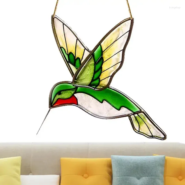 Decorazioni da giardino Decorazione colibrì colorato Uccello Acchiappasole acrilico Ornamenti Decorazione effetto rifrazione luce solare Forniture per albero