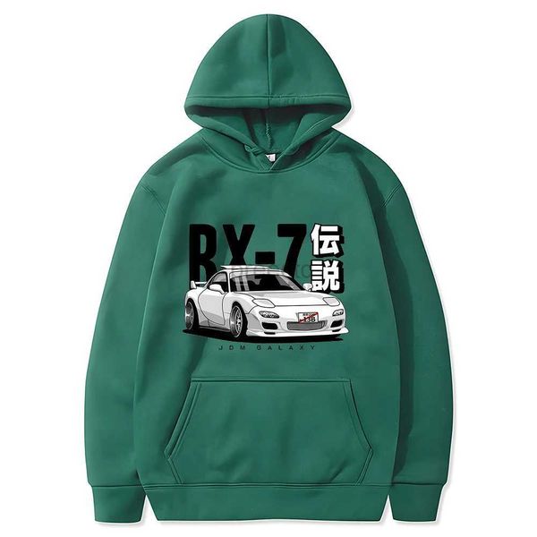 Мужские толстовки с капюшоном Initial D JDM Hoodie Vintage RX7 FD Drift Толстовка с принтом японских автомобилей Спортивный костюм Harajuku Свободные мужские уличные пуловеры Топы 24328