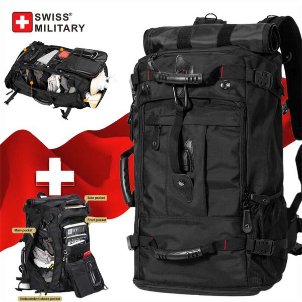 SWISS MILITARY 50L 70L Reiserucksack mit großem Fassungsvermögen Lage Sports Training Fiess Independent Schuhe Aufbewahrungstasche Laptoptaschen