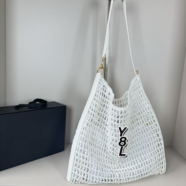 Bolsa de praia de ombro palha casual tote moda 2024 novo designer tecido sacos de compras verão bolsas alta qualidade