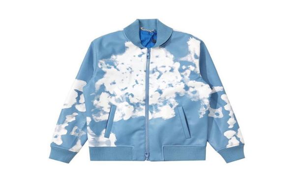 2022 männer Uniform Jacken Sky Blue Cloud Mode Mäntel Warme Leder Jacken Fliegen Jacke Outwear Street2429994