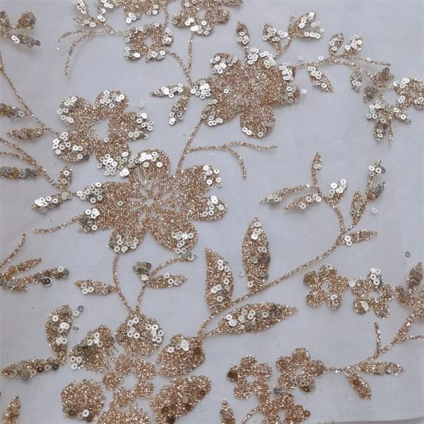 Ткань с блестками для платьев, блестящий тюль розового золота, ткань с блестками, ширина 1 ярд, 150 см, бронзовый цветок для вечеринки