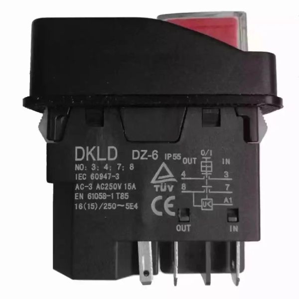 Gereedschap DKLD DZ6 DZ62 Электромагнитный стартер Кнопочные переключатели с крышкой Машина Водонепроницаемая кнопка запуска и остановки