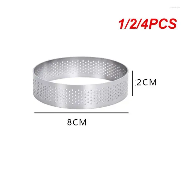 Backformen 1/2/4 Stück 8 10 cm Edelstahl Tortenform Ring Törtchen Kuchen Mousse Formen Kekse Gebäck Kreisschneider Kuchen perforiert