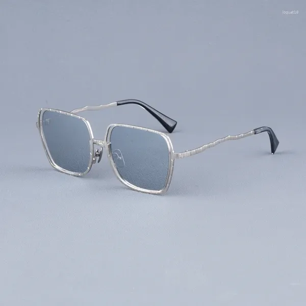 Солнцезащитные очки текстурированные мужские квадратные большого размера KUB Heavy Metal дизайнерские женские двойные круглые очки пилот уличный УФ