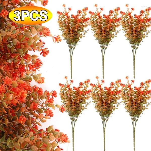 Flores decorativas 1/3pcs 36 cm Artificial Eucalyptus Flower Bouquet Falsas Falsas Plants ou Party Outdoor Garden Wedding Table Decoration