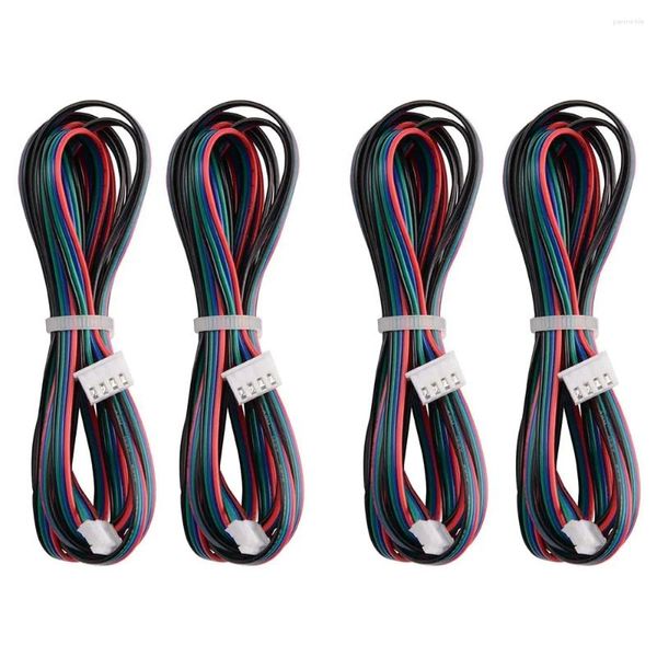 Colheres 4pcs 2M Cabos de conector de motor XH2.54 4Pin para XH2.0 6Pin Terminal branco Fios paralelos para impressora 3D Stepper