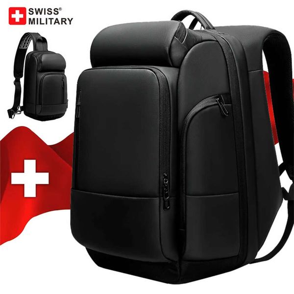 Mochila militar suíça masculina de 17 polegadas, mochila para laptop de grande capacidade, à prova d'água, carregamento usb, mochila de viagem, mochila escolar