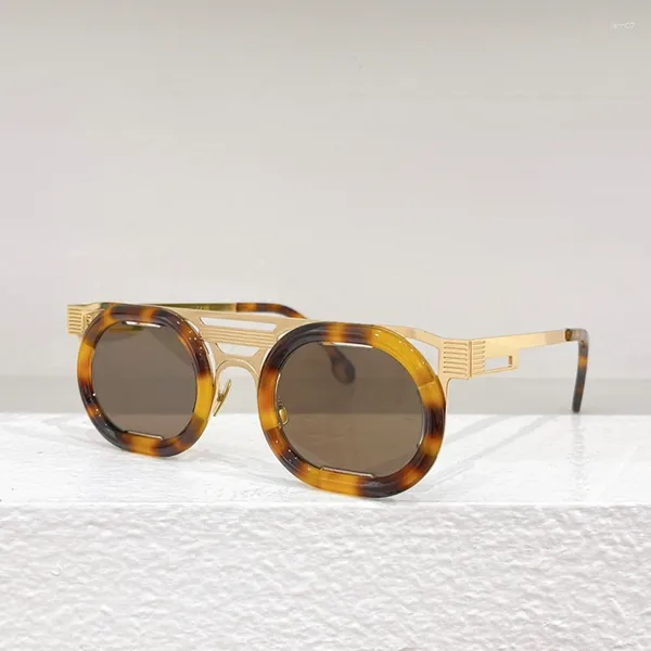 Occhiali da sole stile punk classico ovale maschile lusso vintage tartaruga sunnies 2024 arrivano occhiali solari da uomo in lega super leggera