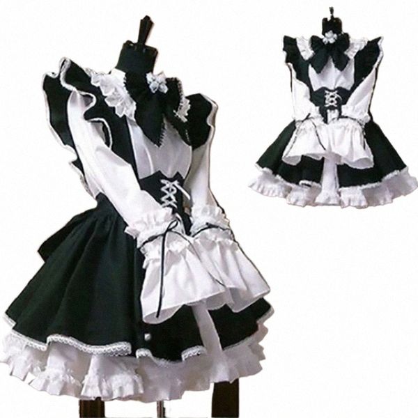 Mulheres Maid Outfit Lolita Cosplay Bonito Sexy Erótico Kawaii Café Traje Preto Branco Homens Uniforme Apr Dr Cute Bowknot Mucama u7QY #