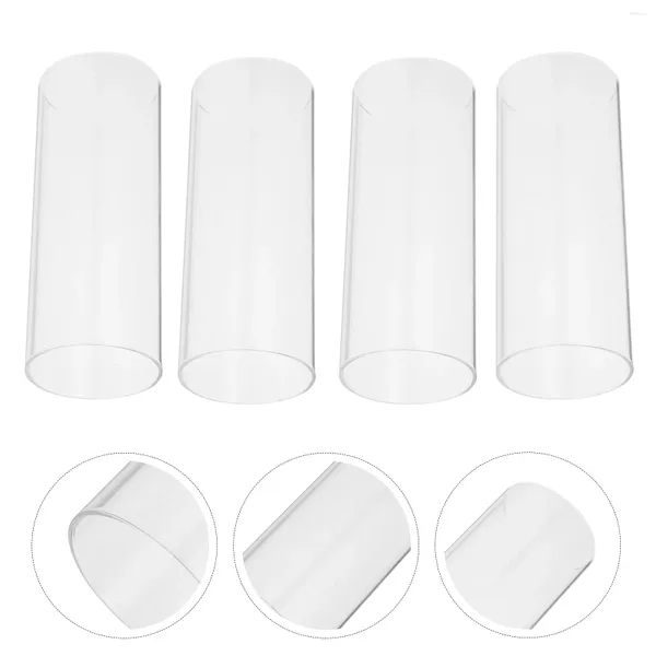 Castiçais 4 Pcs Light Covers Shade Dome Vidro Transparente Recipiente Decoração Acessório