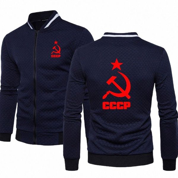 2020 Fi Jaquetas Masculinas Novas Exclusivas CCCP Russo URSS Soviética Uni Impressão Moletom Com Capuz Masculino Marca Casual Jaquetas Masculinas 82Q8 #