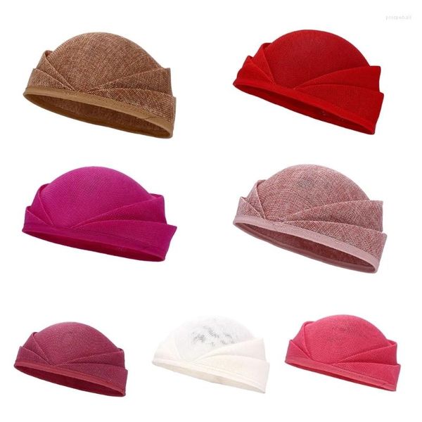 Berets chapéu base étnica para mulheres millinery diy acessórios cocktail teaparty headpieces redondos