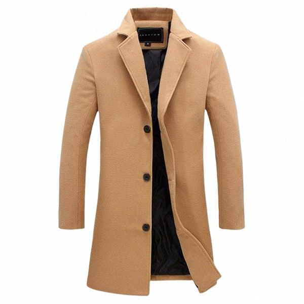 Мужские куртки Fi Мужские облегающие пальто Busin Mens Lg Зимняя ветрозащитная верхняя одежда Плюс Размер 5XL Черный Горячие продажи Высокое качество q4xL #