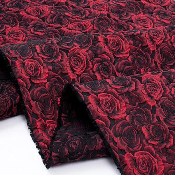 Tessuto Buono DK Vino Rosa Goffrato Jacquard Tessuto di Cotone Denim Metro Twill Tessuto Denim Materiale per Cucire Abito Fai da Te/Abbigliamento/Cheongsam