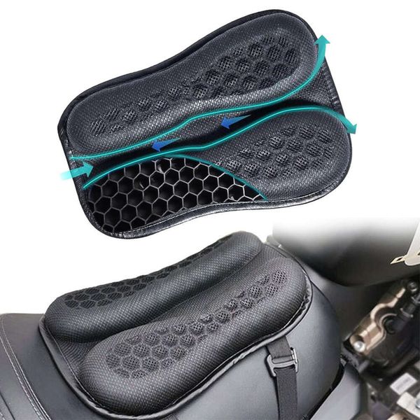 Aggiorna il cuscino del sedile in gel per moto antiscivolo Struttura a nido d'ape 3D antiurto traspirante cuscino del sedile in gel per moto Cuscino in gel per il sedile