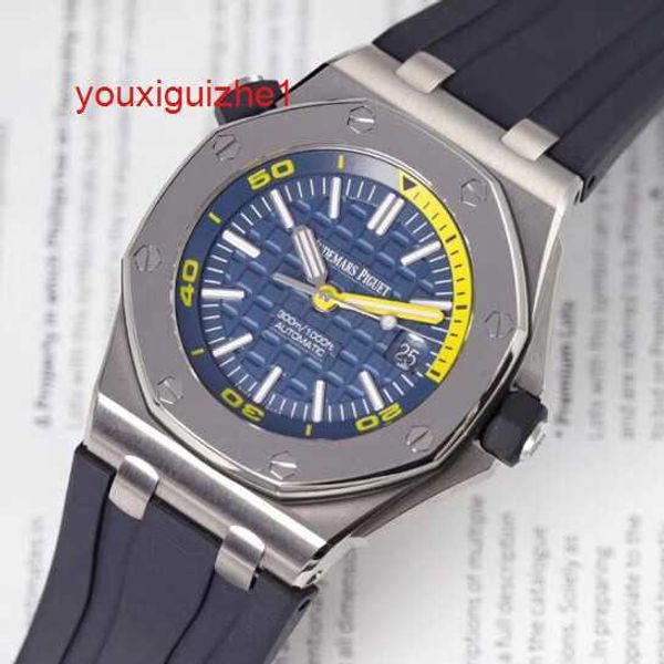 Orologio da polso sportivo AP Royal Oak Series 15710ST.OO Orologio meccanico automatico in acciaio Orologio da uomo d'affari Diametro 42 mm A027CA.01/ Quadrante blu