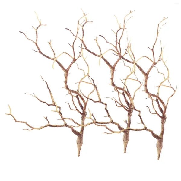 Декоративные цветы 3 шт. Поддельные ветки деревьев для украшения Орнамент Ваза Искусственный Винтаж Хэллоуин