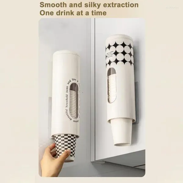 Portaoggetti da cucina Dispenser per tazze da bagno Supporto da parete Porta acqua in carta Collutorio riutilizzabile per bar di casa