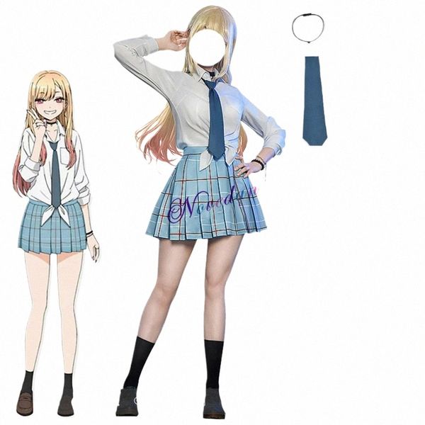 Marin Kitagawa Cosplay JK Scuola Uniforme Vestito Alla Marinara Dr Ragazze Cameriera Vestito Anime Cosplay Halen Costume Parrucca Donne 52XP #