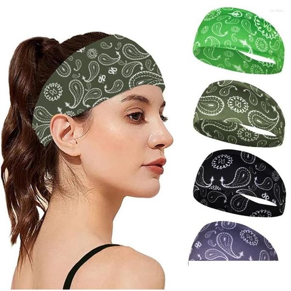 Acessórios de cabelo Yoga Absorvendo Faixas de Suor Homens Mulheres Elásticas Correndo Headbands Headwrap Sports Headwear Headband Drop Delivery Produc Dhcas