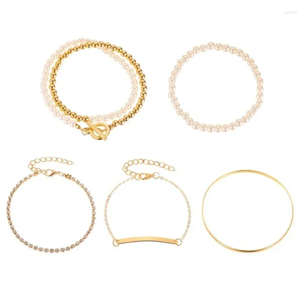 Charme Pulseiras Personalizado 5 peças Pulseira Frisada Elegante Shell Tassel Bead Mapa Jóias Ajustáveis ​​para Mulheres