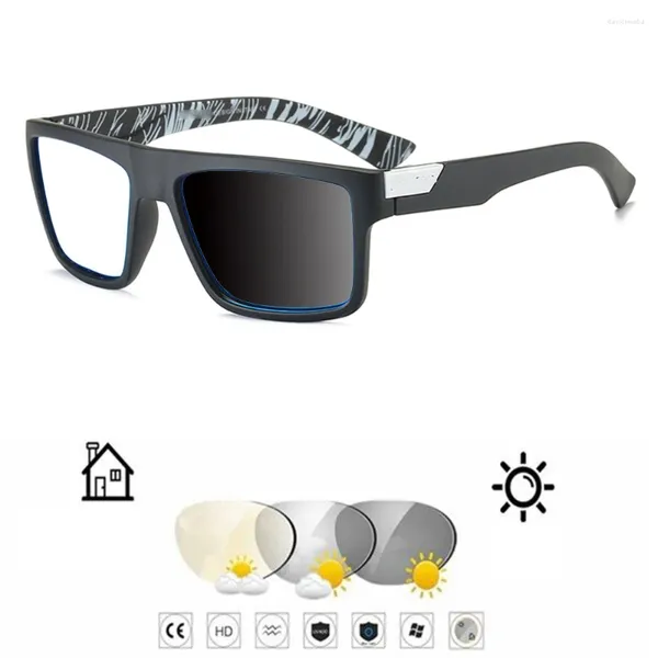Солнцезащитные очки Oversized Square TR90 МУЖСКИЕ спортивные полихромные серые очки для чтения 0,75 1 1,25 1,5 1,75 2 2,25 2,5 2,75–4