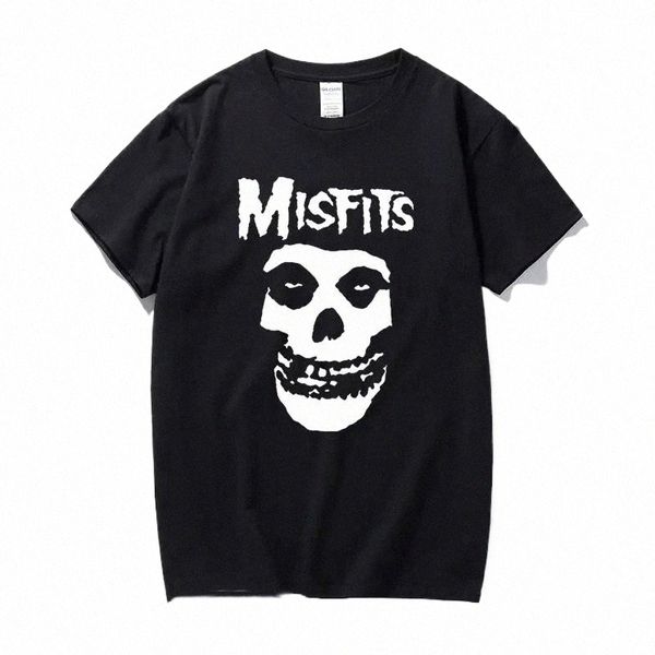 2024 Fi Novos Homens Hip-Hop Punk Crânio Misfits Marca Cott T-Shirt de Manga Curta Cool Design Masculino Verão Básico Tops A7UI #