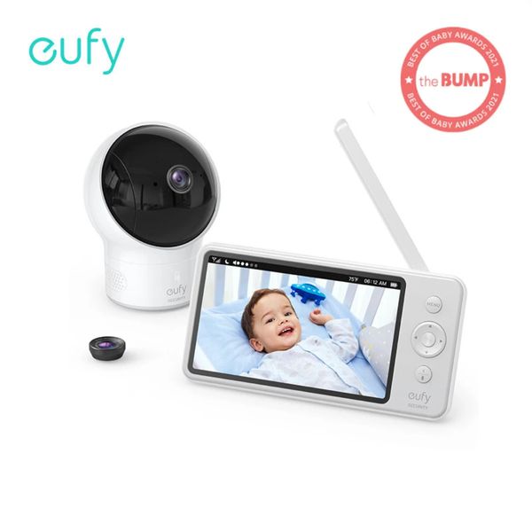 eufy Video Baby Monitor Videocamera di sicurezza bebe Audio 720p Risoluzione HD 110° Protezione di sicurezza Lettore ninna nanna Visione notturna 240326