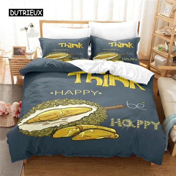 Set di biancheria da letto tropicale durian durian coprifuoco copribrofibra set trapunta stampa 3d con federe re per decorazioni per la camera da letto per adulti adolescenti