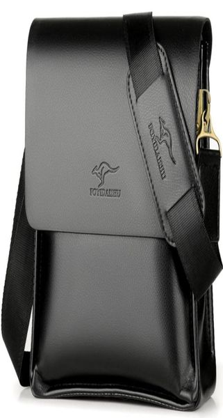 Дизайнерская кожаная сумка через плечо Мужская винтажная сумка через плечо Кенгуру Брендовые мужские сумки для работы Колледж Busines2231784
