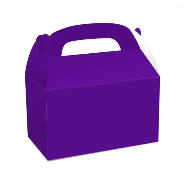 Envoltório de presente 48 Pacote Branco Tratar Gable Party Favor Boxes Papel para Chuveiro de Aniversário 6x3.5x3.5 Polegadas Roxo