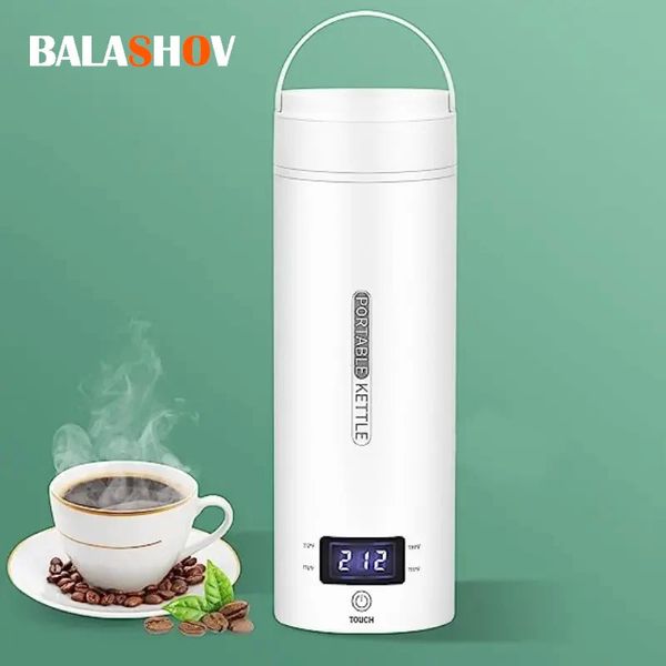 Viagem chaleira elétrica portátil pequeno mini chá café caldeira de água aquecedor aço desligamento automático ferver seco proteger 240328