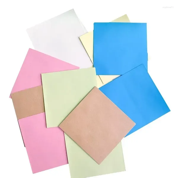 Geschenkpapier Lila/Schwarz/Grün/Rindsleder/Gelb/Blau/Rosa Großhandel Farbe Kleine Süßigkeiten Quadrat 10 10 cm Umschlag 100 Stück