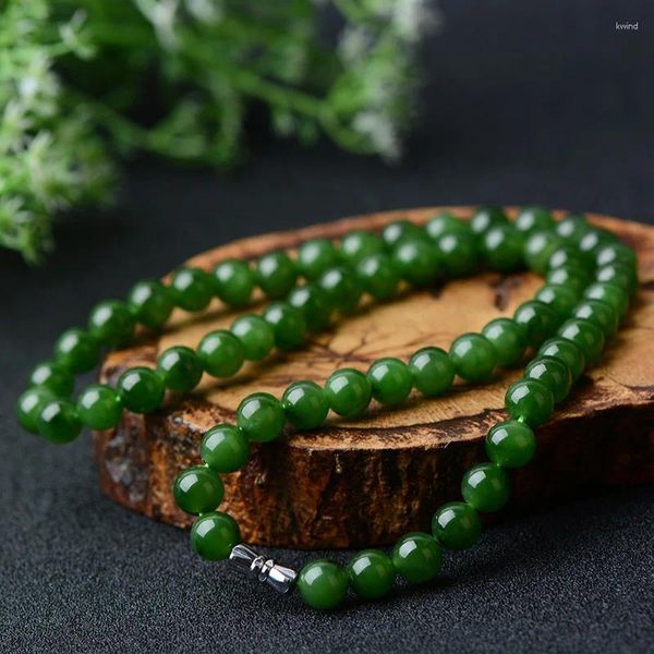 Anhänger Natürliche Jade Halskette Russisches Altes Material Grüner Samen Und Tian Yuyang Herren Damen Mit Zertifikat