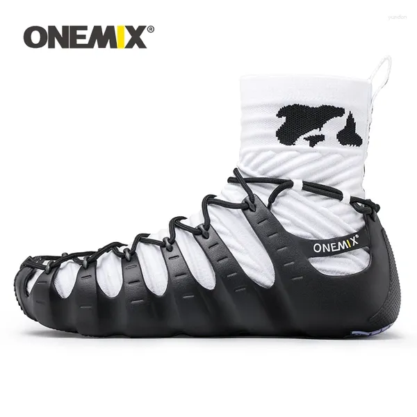 Scarpe da passeggio ONEMIX Walkiing per uomo Calzino alto casual Personalità originale Sandali gladiatore da donna Sneakers da trekking all'aperto