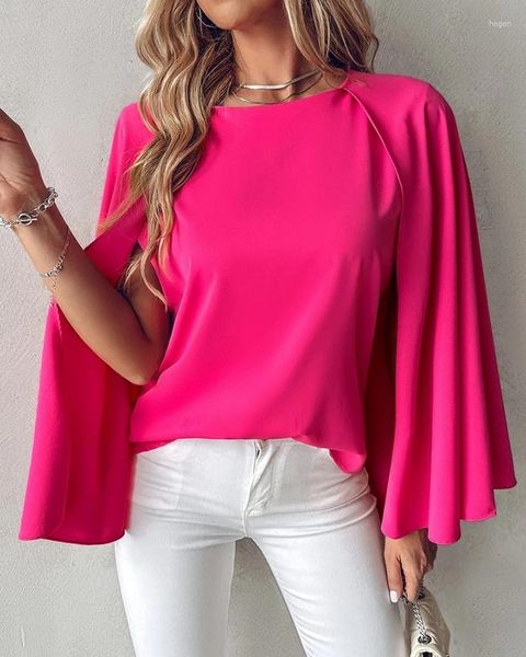 T-shirt da donna Abbigliamento Casual Quotidiano Girocollo Mantello Manica Top Temperamento Pendolarismo Primavera Donna Moda Pullover allentato Camicette