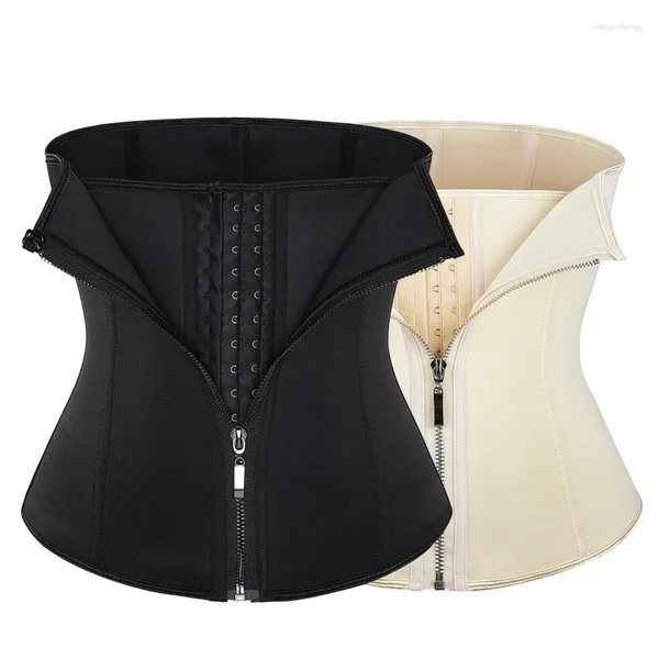 Corsetto modellante in neoprene da donna per allenamento per il controllo della pancia da donna Bustier sottoseno modellante con cerniera doppio strato Korset Top