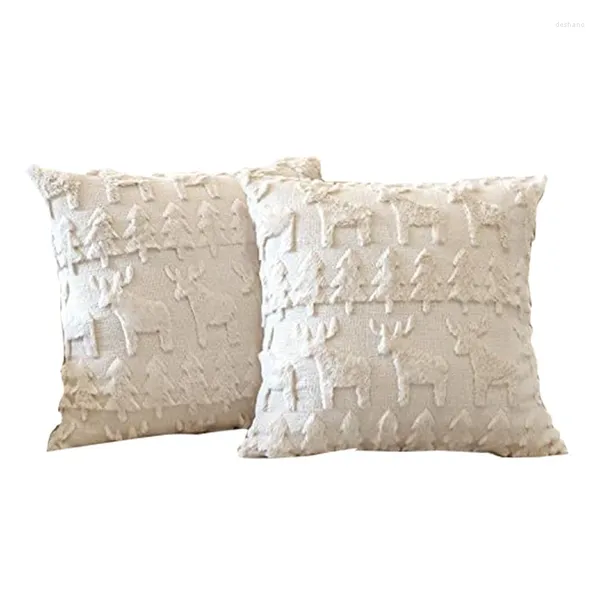 Conjunto de travesseiro de 2 macio pelúcia curto lã veludo decorativo lance cobre quadrado estilo luxo caso escudo 45x45cm