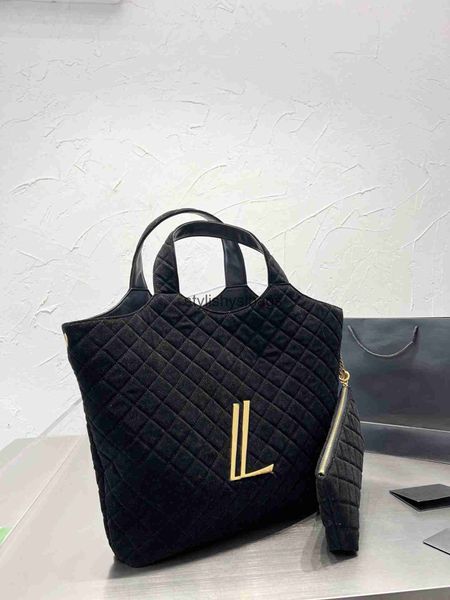 Сумки для покупок Коричневые сумки icare, большая сумка для покупок hanbdags, модная замшевая джинсовая кожаная дизайнерская пляжная сумка большой вместимости, черные сумки H240328