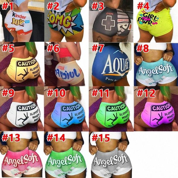 Barato Sexy Cintura Alta Elasticidade Booty Shorts Plus Size Anjo Macio Biker Shorts Roupas Femininas Esportes Fitn Workout Shorts z9z1 #