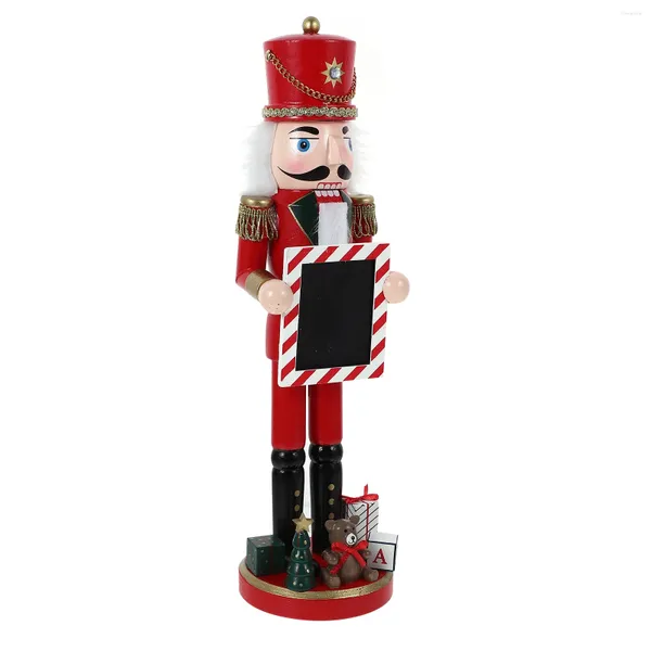 Figurine decorative Legno Schiaccianoci di Natale Artigianato Statua Ornamenti di burattini Decorazioni per feste da tavolo per l'anno del soldato