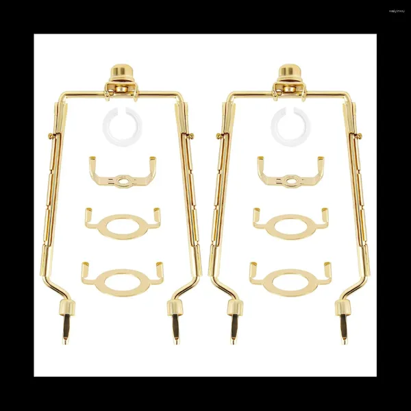 Lâmpadas de mesa 7 polegadas lâmpada sombra harp titular kit ajustável e14 e26 e27 base de luz adaptador de chifre de ouro quadro abajur suporte