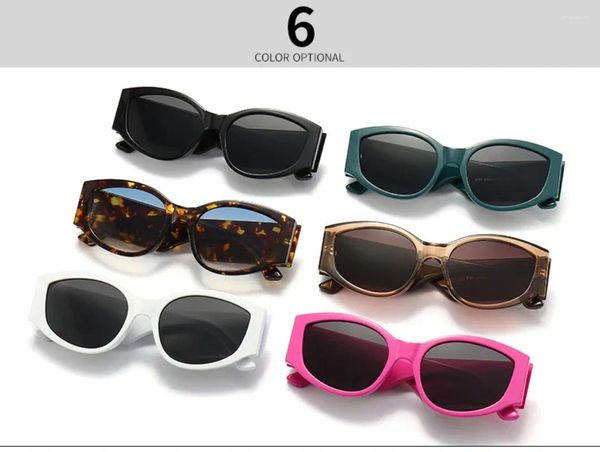 Sonnenbrille Mode Trendprodukt Cat Eye Frauen Retro Leopardenmuster Farbverlauf Breites Bein Brillengestell Sommer Tourismus Brille